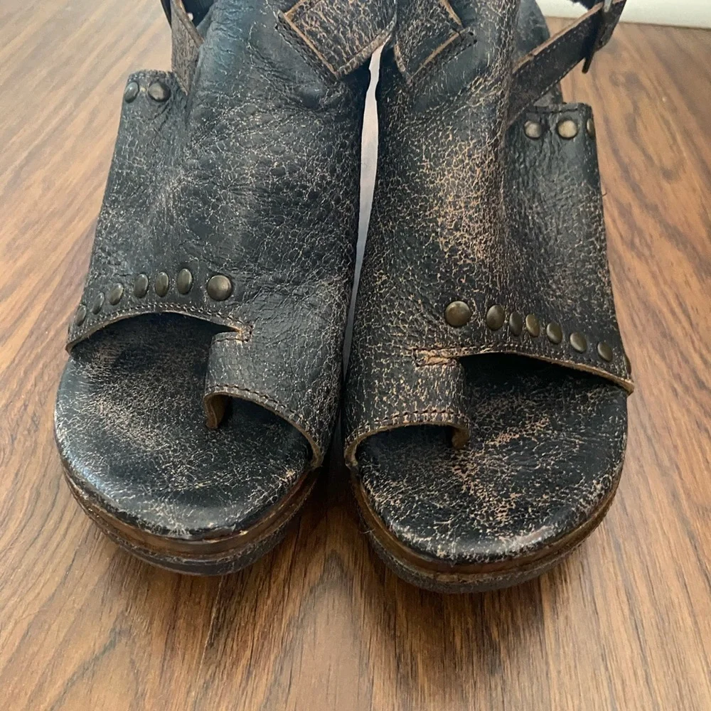 Bed Stu Joann Wood Wedge Distressed Leather - Picture 4 of 8